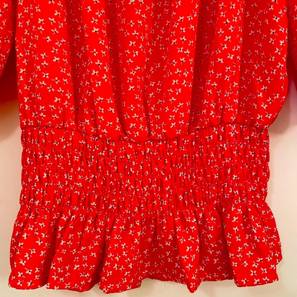 Women’s Sienna Sky red blouse with white flowers - Picture 5 of 6